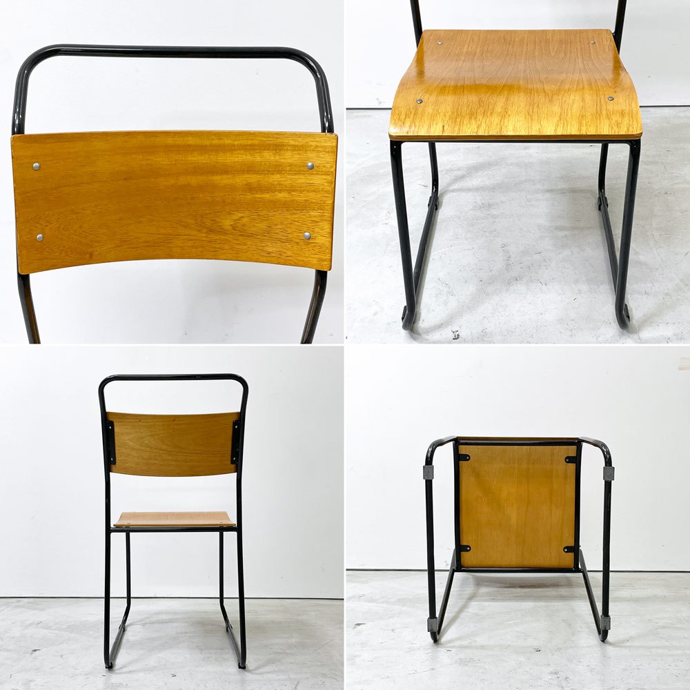 クラッシュゲート CRASH GATE ノットアンティークス Knot antiques ブルーノチェア RP6 BLUNO CHAIR スタッキングチェア プライウッド スチールレッグ ブラック 関家具 B ●
