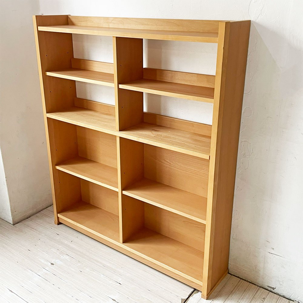 アクタス ACTUS アクタスキッズ エコール ECOLE オープンシェルフ ブックシェルフ W110cm アルダー材 ナチュラル 廃盤 ★