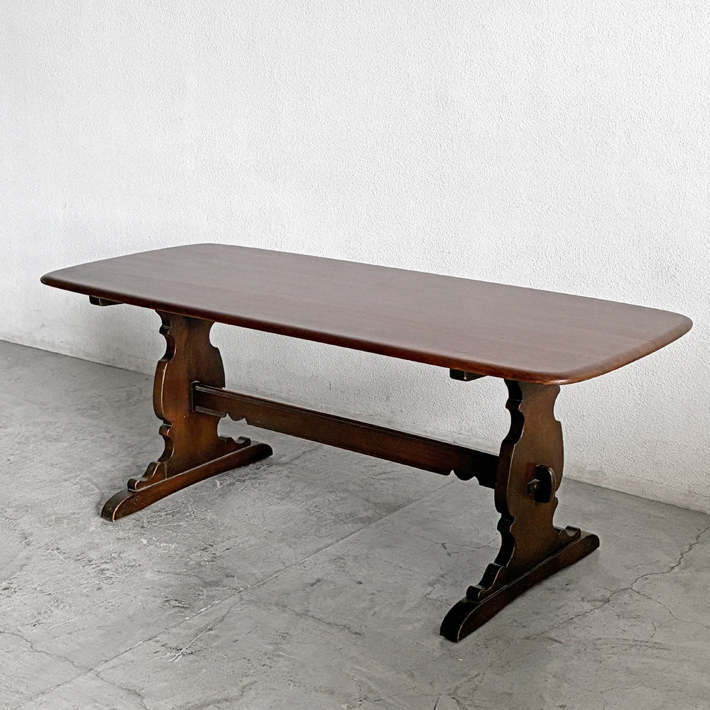 アーコール Ercol オールドコロニアル リフェクトリーテーブル ダイニングテーブル エルム無垢材 英国 UKビンテージ 〓