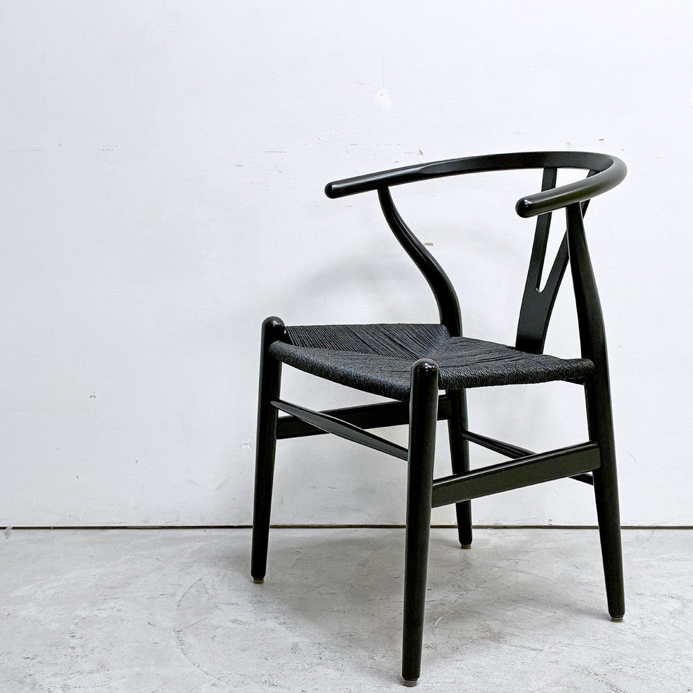 カールハンセン＆サン Carl Hansen & Son CH24 Yチェア ブラックラッカー×ブラックペーパーコード ビーチ材 ハンス・J・ウェグナー デンマーク 北欧家具 日本仕様サイズ D ●
