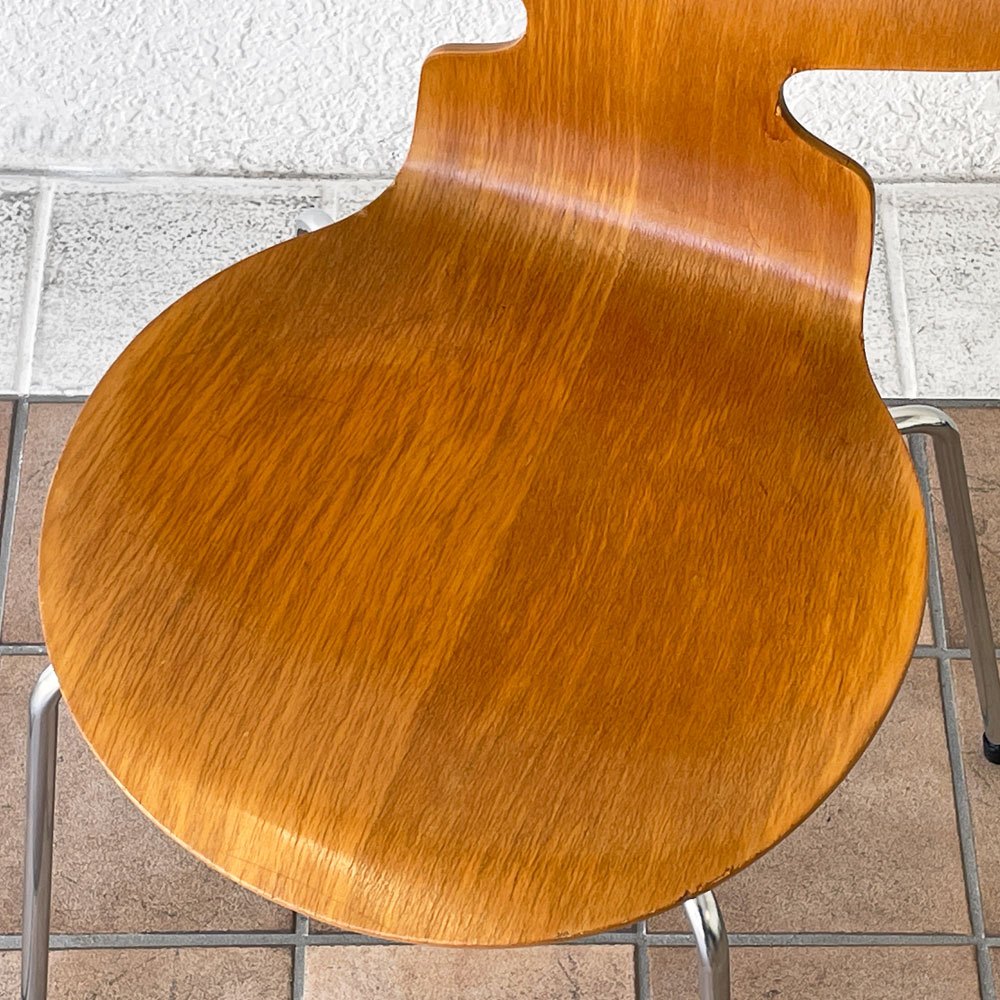 フリッツハンセン Fritz Hansen アントチェア 4本脚 ナチュラルビーチ ラッカー アルネ・ヤコブセン 北欧家具 ビンテージ ◇