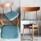 北欧ビンテージ Scandinavian vintage ダイニングチェア チーク材 x ビーチ材 ブルー系 ファブリック 北欧家具 ■