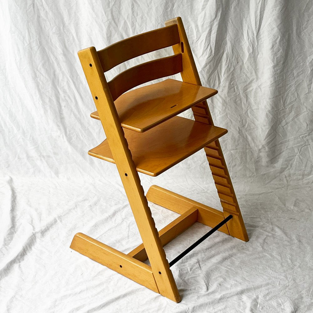 ストッケ STOKKE トリップトラップ TRIPP TRAPP ベビーチェア キッズチェア ベビーセット付き ナチュラル S/N3~ノルウェー 北欧家具 廃番クッション ◇