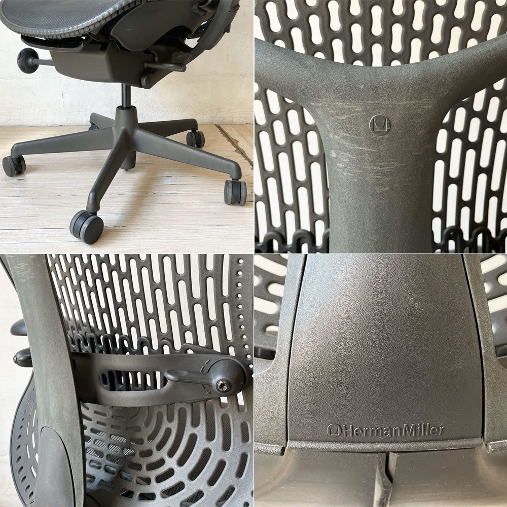 ハーマンミラー Herman Miller ミラチェア Mirra デスクチェア グラファイトベース グラファイトフレーム B ★