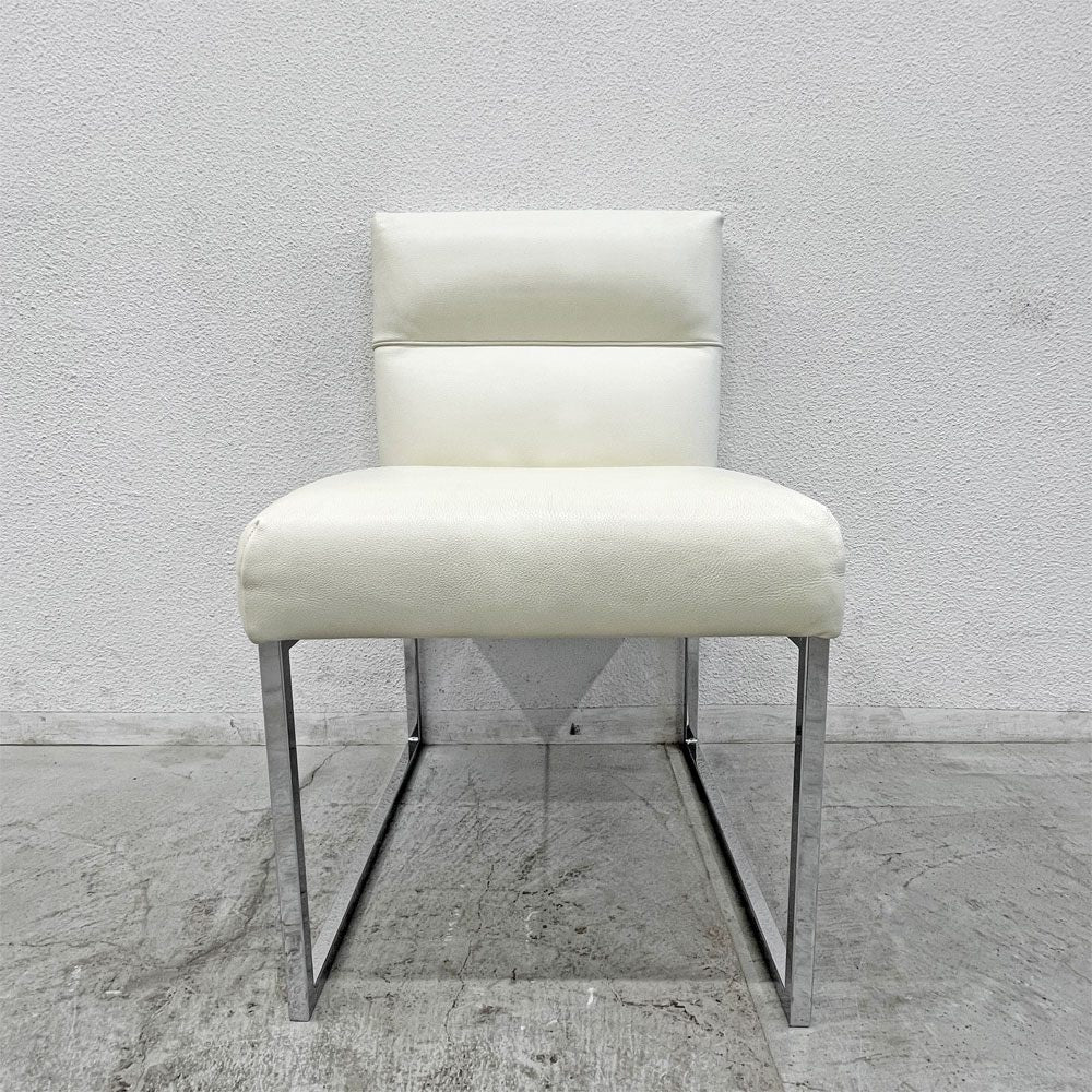 フェンディ・カーサ FENDI CASA エー・ビー・デュアメル AB Duhamel ダイニングチェア 本牛革 オフホワイト 参考価格 約45万～65万の品 C 〓