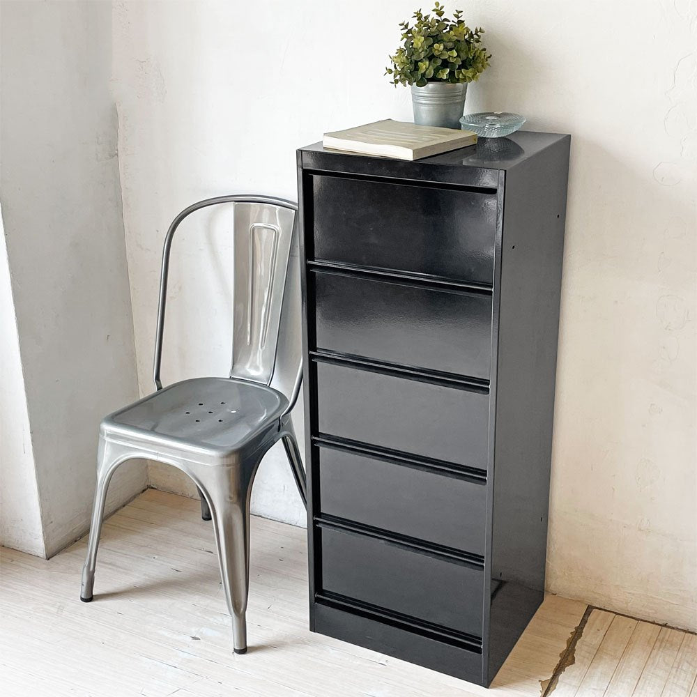 トリックス TOLIX CC5 フラップ式 スチールキャビネット 5段 ブラック インダストリアル フランス 参考価格￥126,800- ★