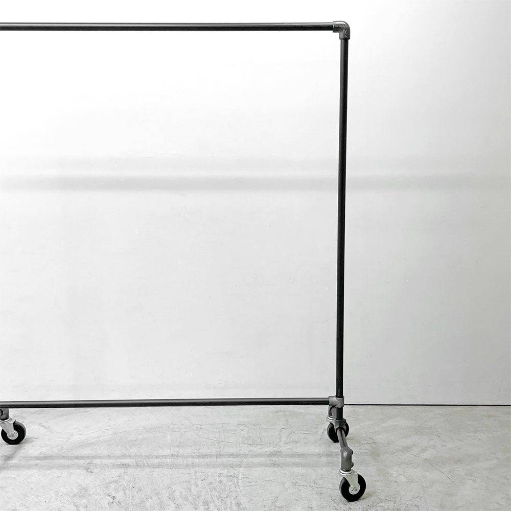 インダストリアルデザイン Industrial Design ハンガーラック 水道管パイプ ガス管 オーダー品 キャスター付き 店舗什器 B ●
