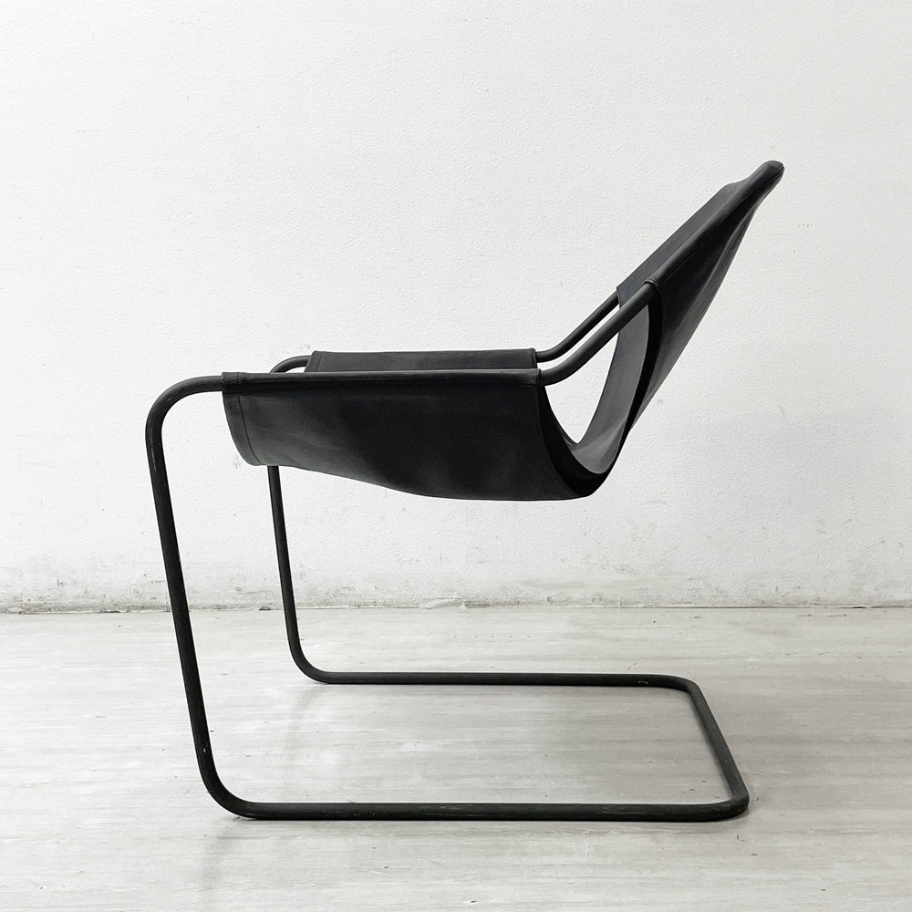 オブジェクト OBJEKTO パウリスターノ PAULISTANO ARM CHAIR アームチェア ブラックレザー パウロ・メンデス・ダ・ロシャ MoMA 参考定価￥528,000- ●