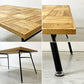 モモナチュラル MOMO Natural ダイニングテーブル PARQUET TOP オーク材 W142cm ISO STEEL LEG ナチュラルモダン ●