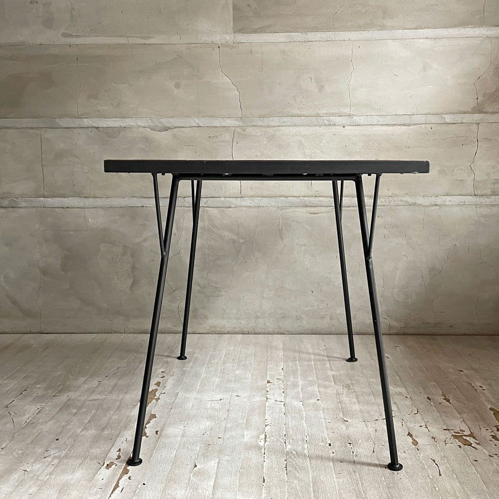 バーンウッドファニチャー Barn Wood Furniture ハニカム柄天板 × アイアン 2人掛け テーブル ダイニング ワーク オーダー品 75×65cm インダストリアル  ♪