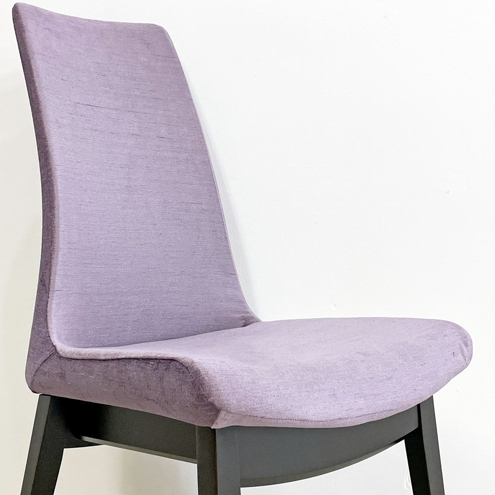 カワジュン KAWAJUN ドリディナチェア DORIDINA CHAIR ファブリック パープル モールドウレタン シンプルデザイン 美品 B ●