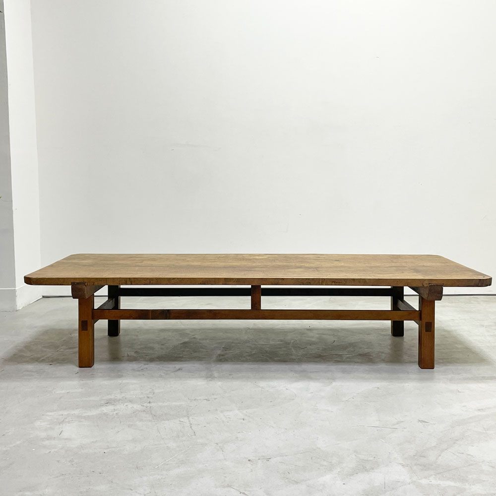 ジャパンビンテージ japan vintage 木製 座卓 ローテーブル W137.5cm 木味 日本家具 古家具 ●