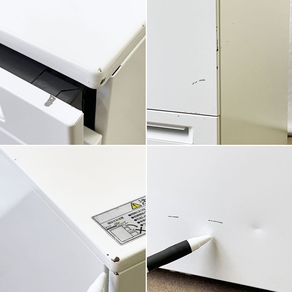 オカムラ okamura デスクキャビネット デスクワゴン 袖机 3段 ホワイト スチール製 フルオープン オールロック ラッチ機能付き オフィス家具 ◇