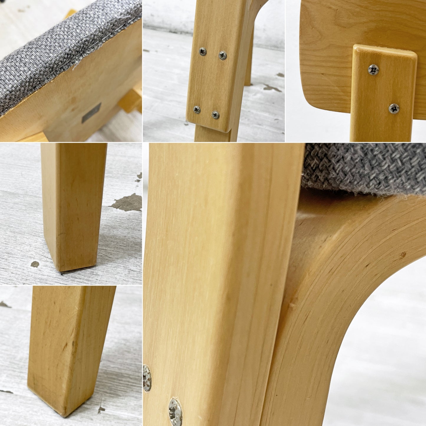 アルテック artek チェア69 Chair69 ダイニングチェア グレー ファブリック アルヴァ・アアルト Alva Aalto フィンランド 北欧家具 B ●