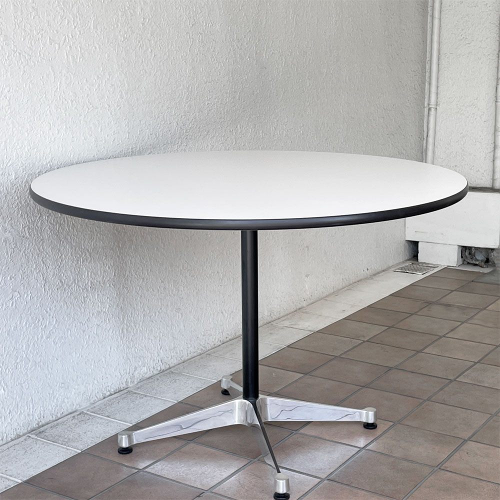 ハーマンミラー Herman Miller コントラクトテーブル ラウンドテーブル W106.5×H70cm ダイニングテーブル イームズ ミッドセンチュリーデザイン ◇