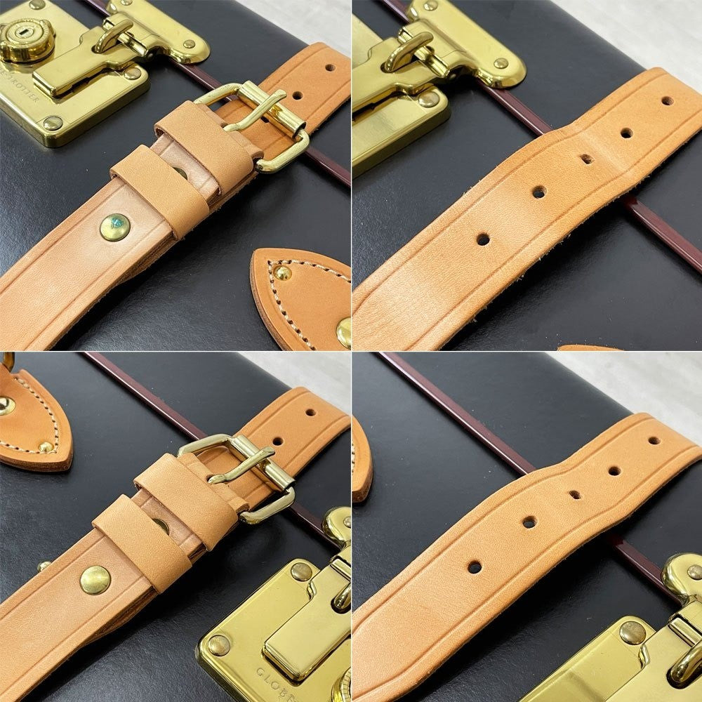 グローブトロッター GLOBE-TROTTER サファリ ラージ スーツケース 二輪 74L ブラウン×ナチュラル 本革 伸縮ハンドル無し ●