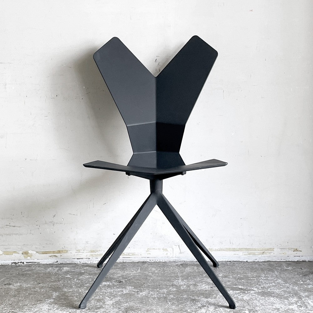 トムディクソン Tom Dixon Yチェア ダイニングチェア ブラック 回転式 アルミニウムベース ブラックパウダー塗装 モダンデザイン 希少 ■