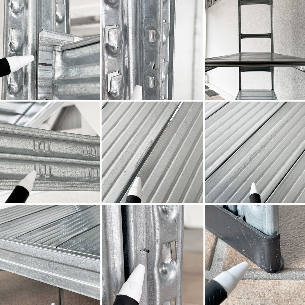 メタルシステム METALSISTEM スーパー123 SUPER123 シリーズ スチールシェルフ TIER STEEL SHELF ハンギングバーセット Ｗ128×Ｄ41.5×Ｈ213 4段 ◇