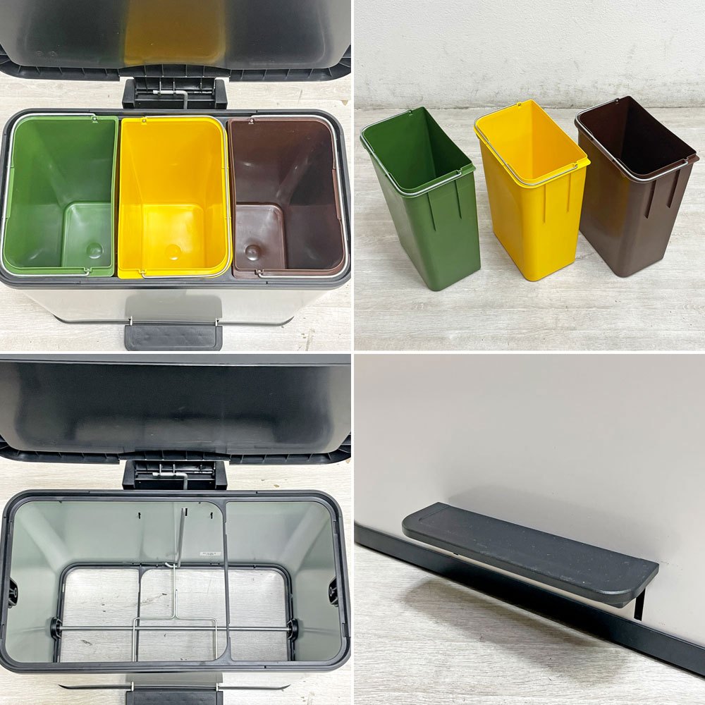 ハイロ Hailo エコデュオプラス ダストボックス トリオ Lサイズ ホワイト フットペダル式 ゴミ箱 バケツ×3個 旧モデル ドイツ ●