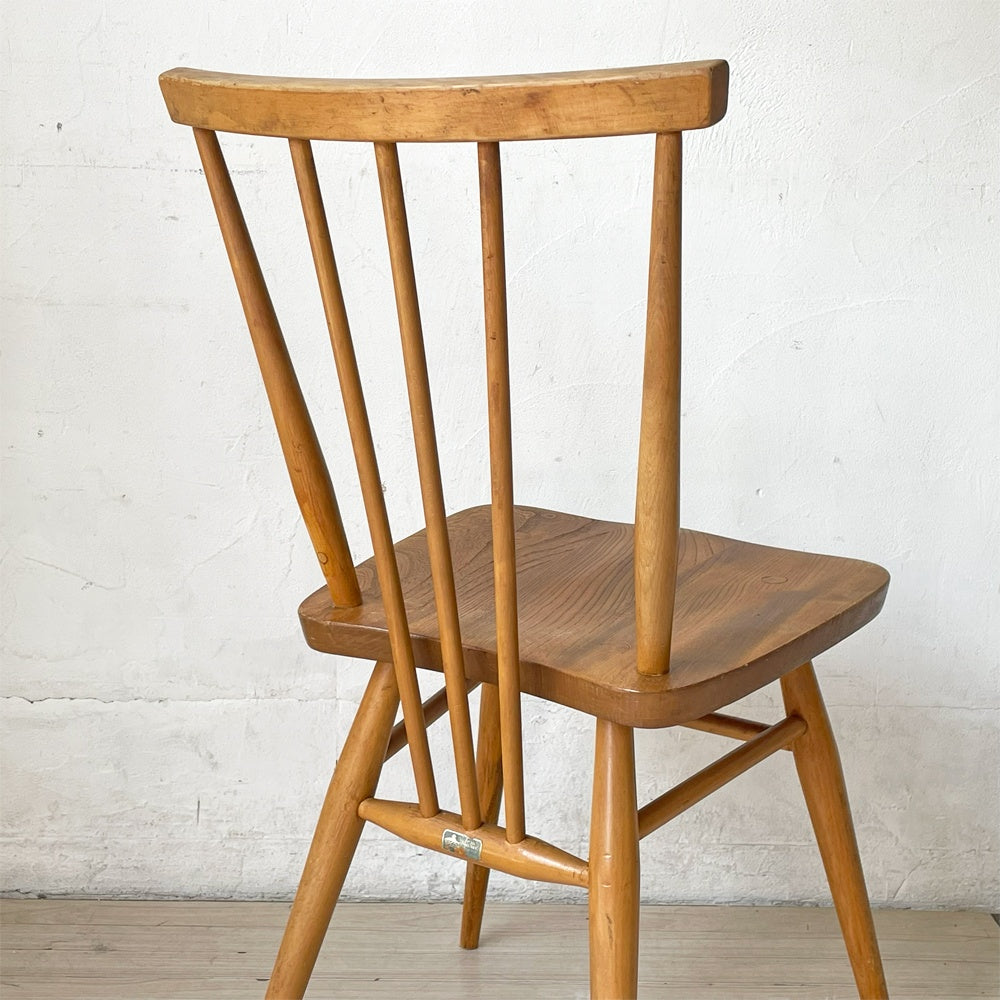 アーコール Ercol スティックバックチェア スピンドルチェア エルム材 60's UKビンテージ Vintage 英国家具 ブルーラベル ★
