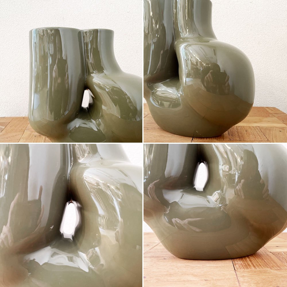 ヘイ HAY チュビー Chubby Vase フラワーベース オリーブグリーン H19.5cm ワン＆ソーダーストロム Wang & Soderstrom デンマーク 参考価格￥18,700- ◎