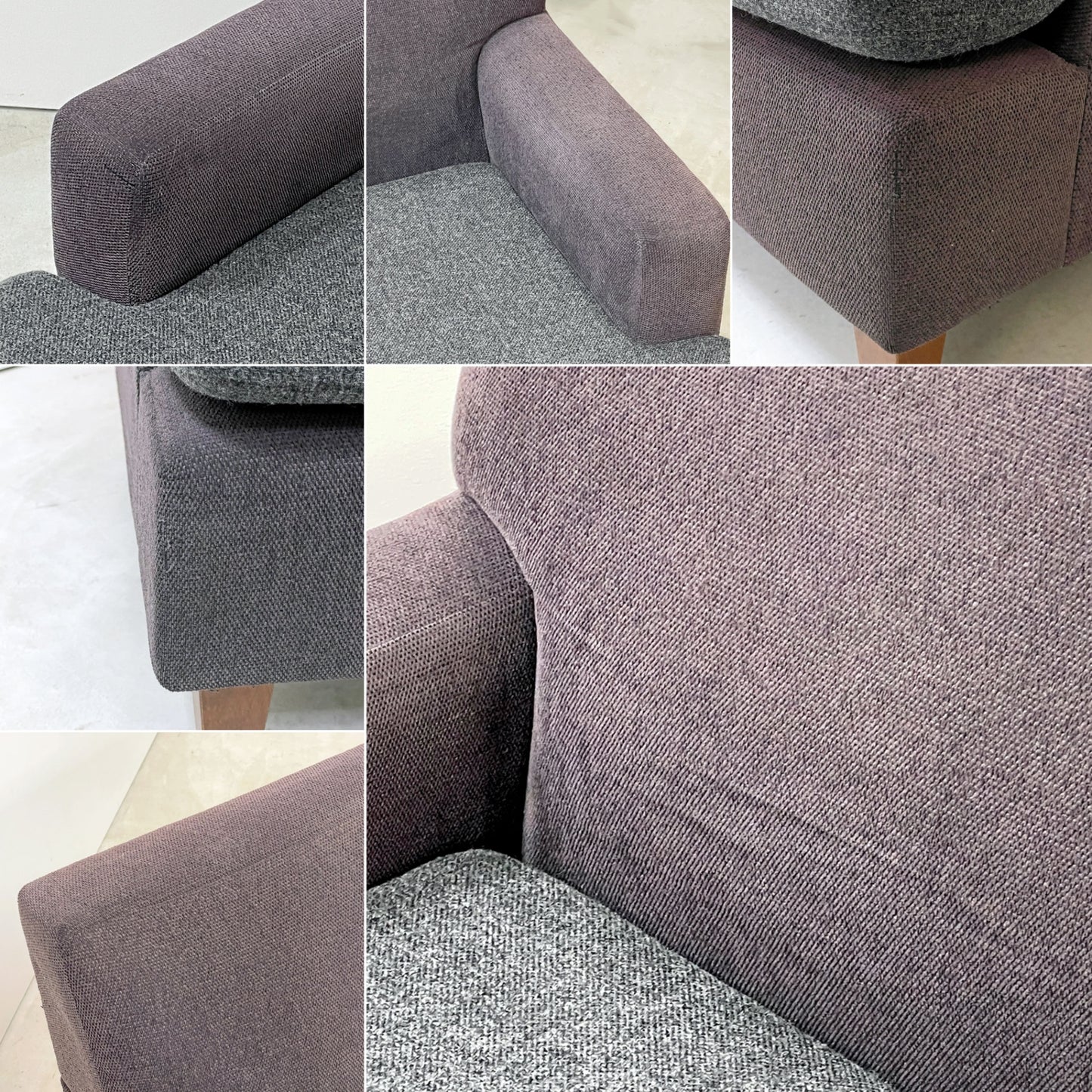 パシフィックファニチャーサービス Pacific Furniture Service P.F.S スタンダードA STANDARD A 2シーターソファ 2Pソファ パープル × グレー 座面張替品 ●