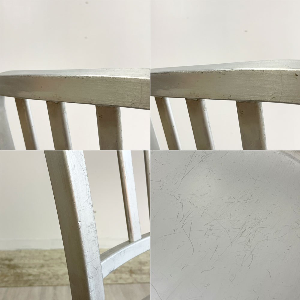 ネイビーバースツール Navy BarStool カウンターチェア リプロダクト アルミニウム インダストリアル デザイン H100cm B ●