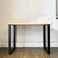 かなでもの KANADEMONO ザ・テーブル THE TABLE Black Steel Rectangle コンパクトデスク W100cm ラバーウッド ナチュラル 配線スリット付 定価￥42,000- ◎