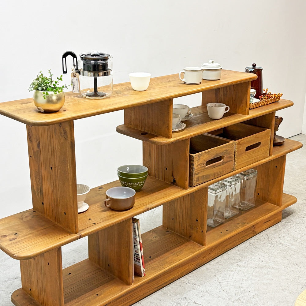 アクメファニチャー ACME Furniture ポカテロ POCATELLO SHELF-2018 パイン無垢材 オープンシェルフ 本棚 飾り棚 抽斗2杯 参考価格132,000円 廃盤希少 ●