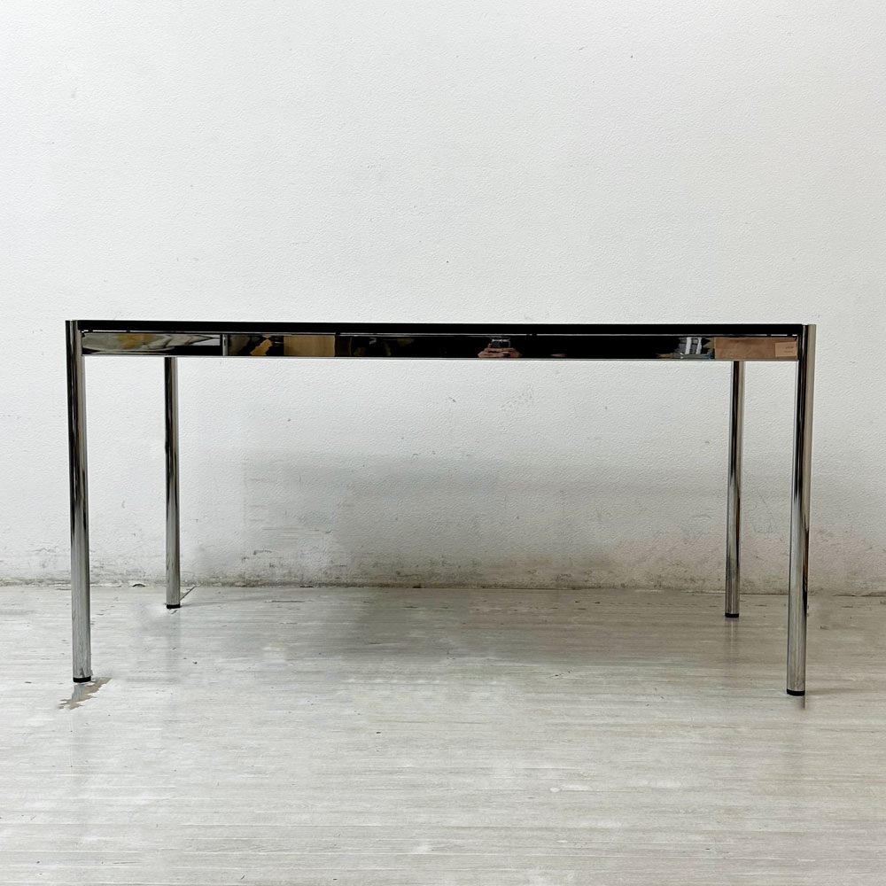 USMモジュラーファニチャー USM Haller USMハラーテーブル ワーキングデスク ダイニングテーブル チャコールリノリウム H74cm アジャスター A ●