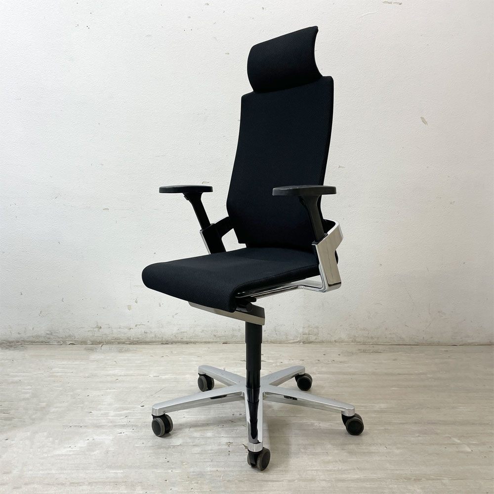 ウィルクハーン Wilkhahn オン チェア ON Chair ハイバック アームチェア ファブリック ヘッドレスト付 オフィスチェア ●