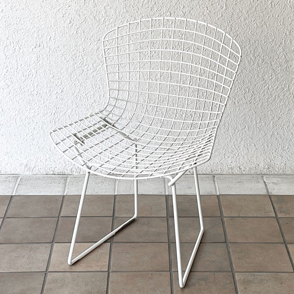 ノル Knoll 420 サイドチェア ワイヤーチェア ホワイト ハリー・ベルトイア Harry Bertoia ミッドセンチュリー 名作椅子 ◇