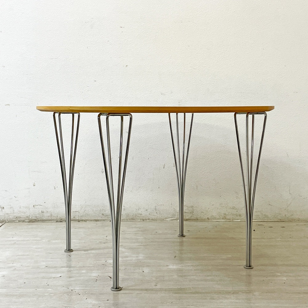 フリッツハンセン Fritz Hansen Bテーブル スーパー円テーブル ダイニングテーブル ビーチ材 ピート・ハイン ブルーノ・マットソン アルネ・ヤコブセン デンマーク 北欧家具 廃番希少 ●