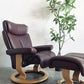 エコーネス EKORNES ストレスレス Stressless マジック Magic リクライニングチェア クラシックベース Mサイズ オットマン付き ボルドー系 〓