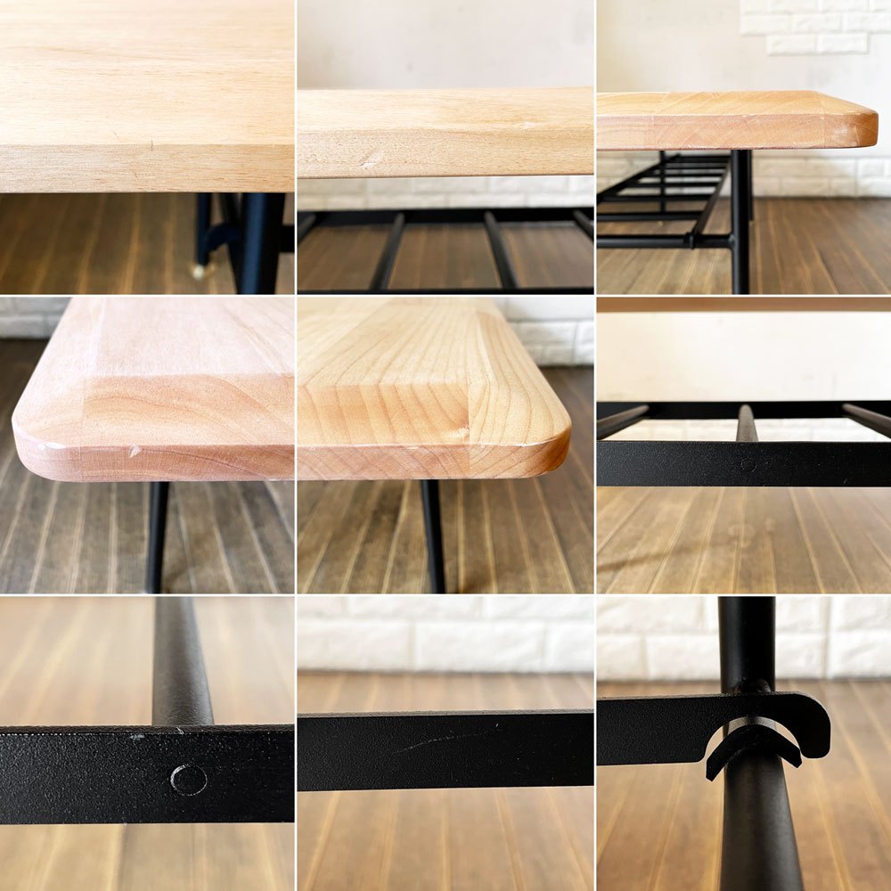 モモナチュラル MOMO Natural ヴィボ VIBO LOW TABLE EDGE TOP ローテーブル W102cm アルダー材 × スチール脚 BS LEG 40 オーダー仕様 ◎