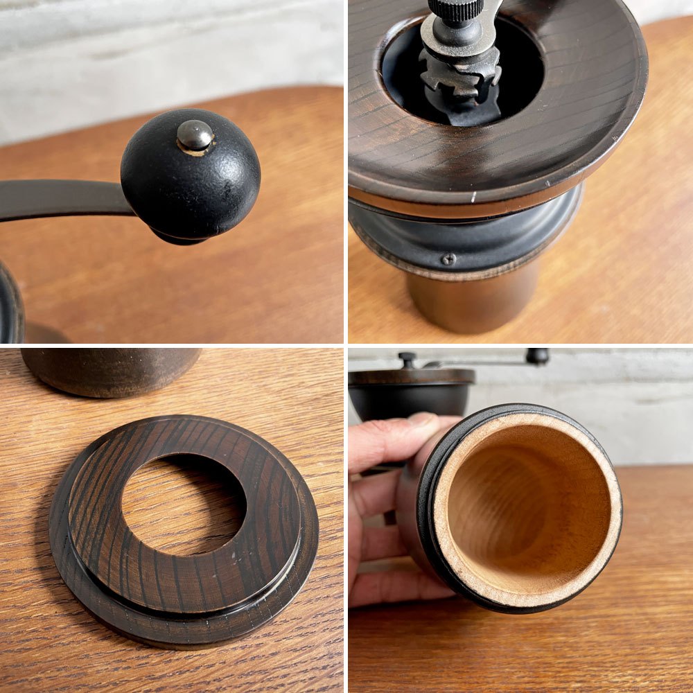 モクネジ Mokuneji × カリタ Kalita COFFEE MILL URUSHI KURO コーヒーミル 手動 木製 漆塗り 専用ミルカバー付 合計定価￥37,180- ♪