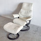 エコーネス EKORNES ビュー View ストレスレスチェア stressless リクライニングチェア シグニチャーベース Mサイズ オットマン付き 牛革 定価513,700円 〓