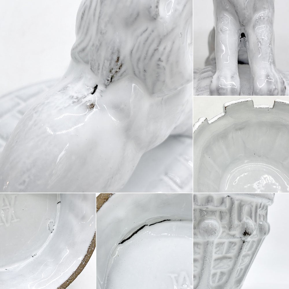 アスティエ・ド・ヴィラット Astier de Villatte リオン Lion シュガーボウル ライオン 小物入れ H19cm フランス 美品 ●