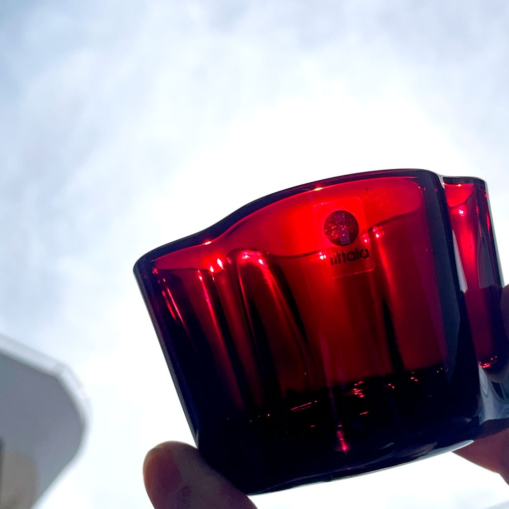 イッタラ iittala アルヴァ・アアルトコレクション Alvar Aalto Collection キャンドルホルダー H60mm クランベリー 北欧雑貨 廃盤色 ■