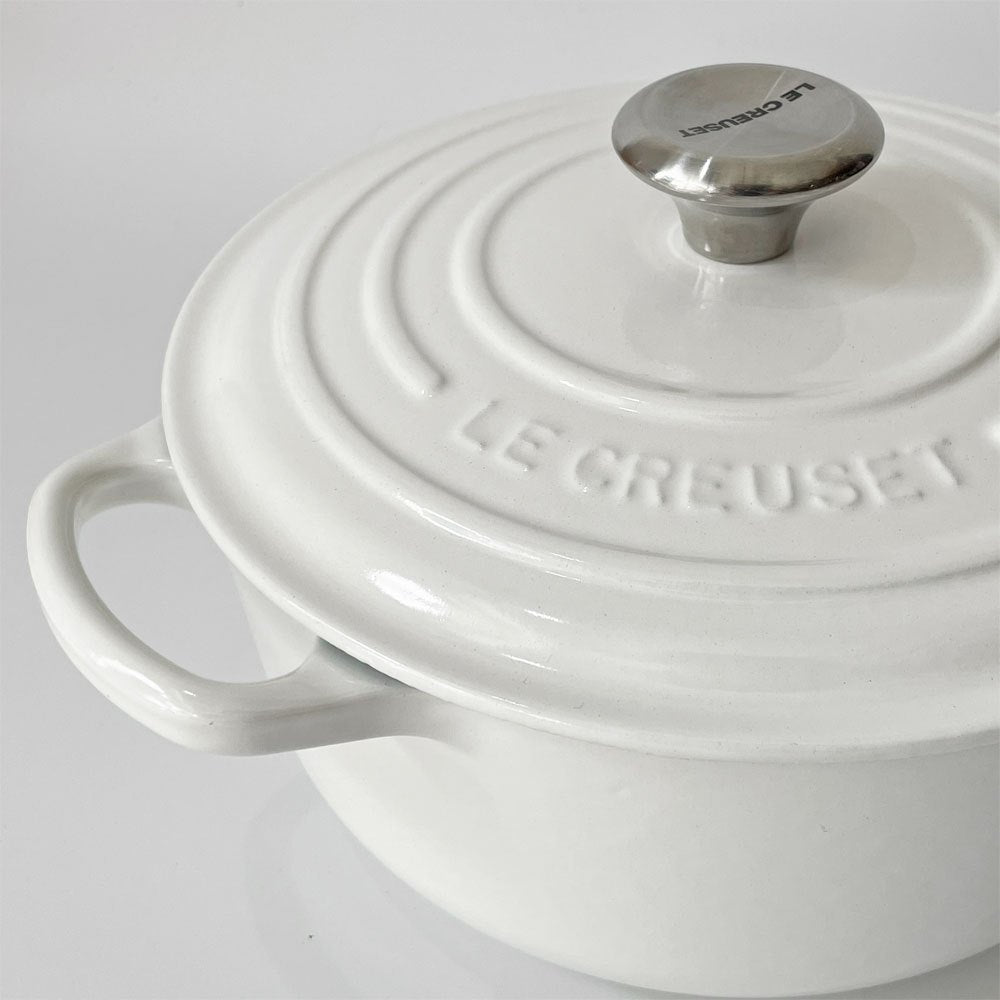 ルクルーゼ LE CREUSET ココットロンド 22cm ホワイト 両手鍋 鋳物 ★