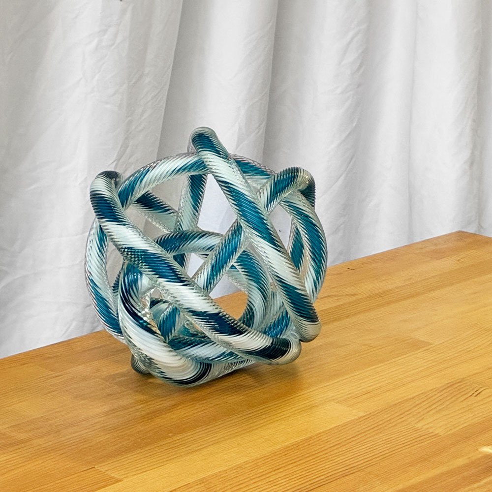 ヘイ HAY グラスノット オブジェ Glass Knot Teal and White インテリア オブジェ 北欧モダン W20cm ◇