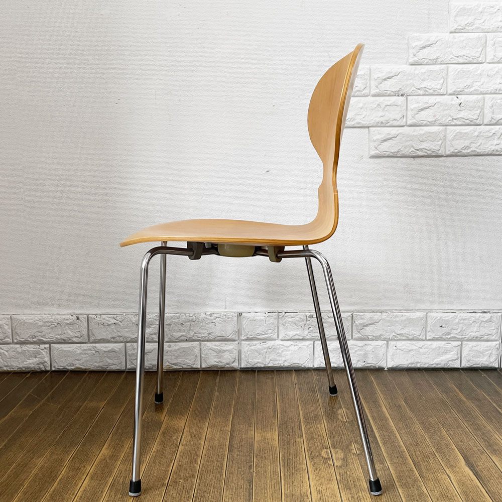 フリッツハンセン Fritz Hansen 3101 アリンコチェア アントチェア 4本脚 ナチュラルビーチ ラッカー仕上げ フェルトグライズ アルネ・ヤコブセン C ◎