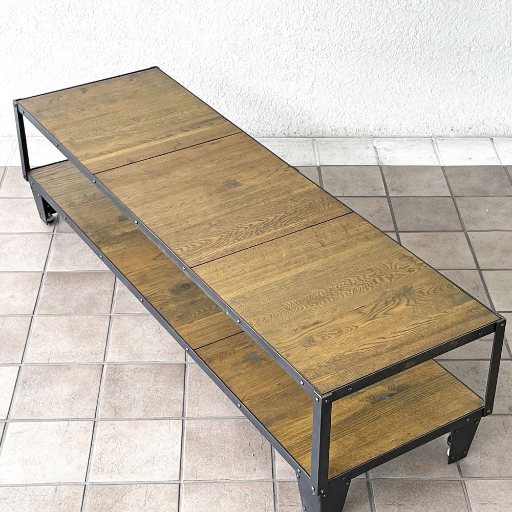 ジャーナルスタンダードファニチャー j.s.F カルビ CALVI テレビボード AVボード Lサイズ W148cm オーク無垢材 インダストリアル 参考価格￥60.000- 廃番◇