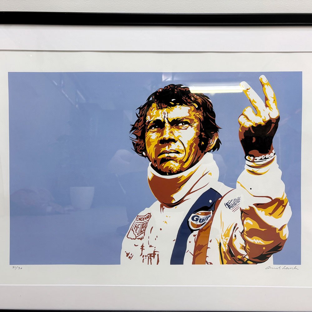 コンラッドリーチ CONRAD LEACH スティーブ・マックイーン Steve McQueen シルクスクリーン アートフレーム ポスター ポップアート 21/30 希少 21×30cm(スクリーンサイズ) 額装品 ●