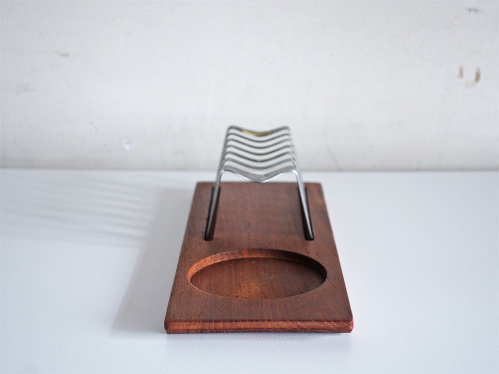 デンマークビンテージ Danish Vintage トーストラック Toast Rack チーク材 ステンレス 北欧雑貨 ■