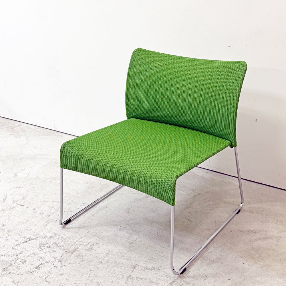 ヴィトラ Vitra ソフトシムチェア Soft Sim chair ラウンジチェア スタッキングチェア 3Dニット素材 × スチールフレーム グリーン ジャスパーモリソン ●