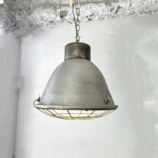 ヨーロッパビンテージ European Vintage ペンダントライト ファクトリーランプ ワイヤーガード付き インダストリアル ビンテージ ★