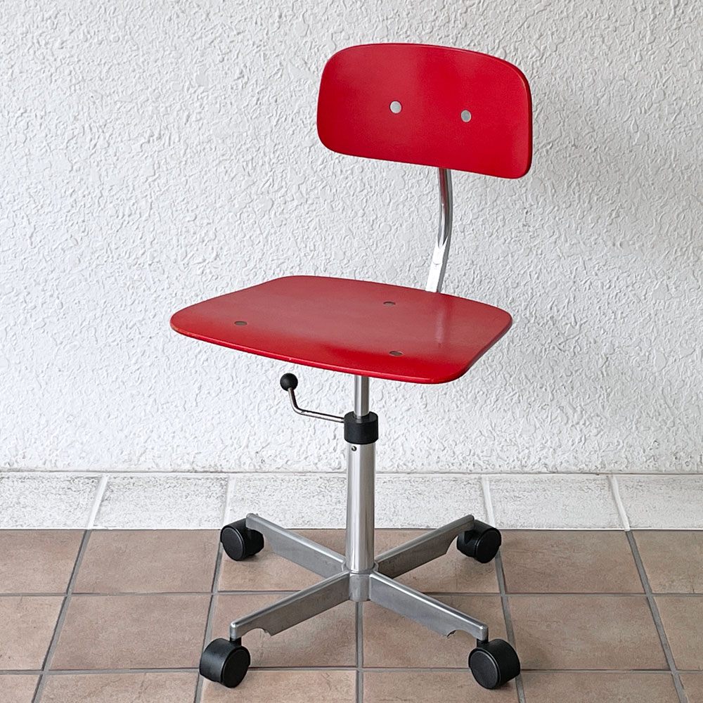 フリッツハンセン Fritz Hansen ケヴィチェア KEVI デスクチェア ヨルゲン ラスムセン Jorgen Rasmussen 旧4本脚 ビンテージ 1991年製 アナログ昇降 デンマーク ◇