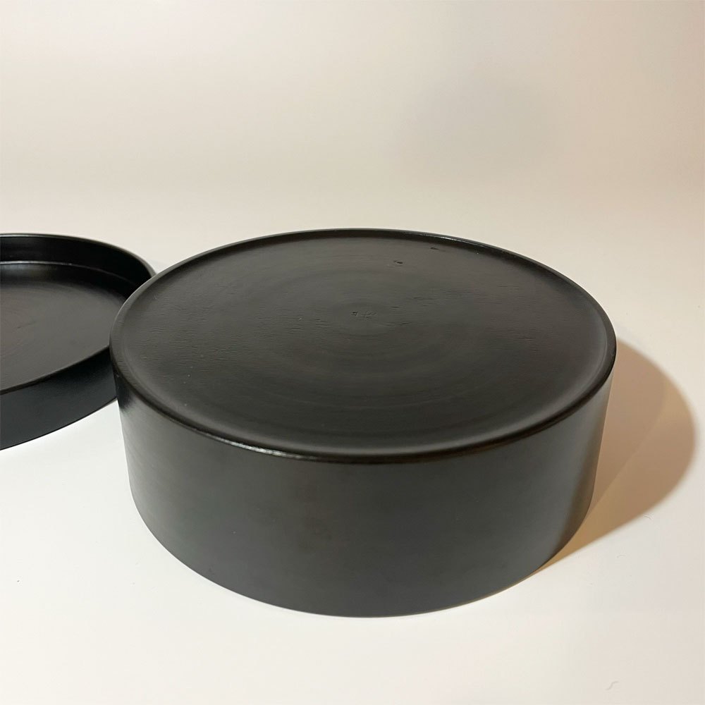 富井貴志 弁当箱 黒漆 16cm 現代作家 ★