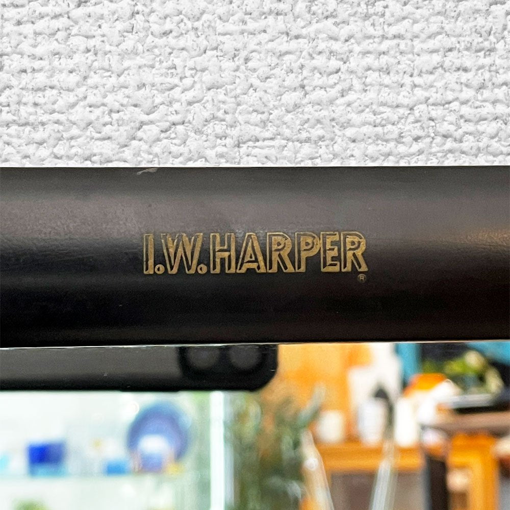 I.W.ハーパー I.W.HARPER パブミラー ウォールミラー 35×96cm ブラックフレーム 壁掛け鏡 米国 ◎